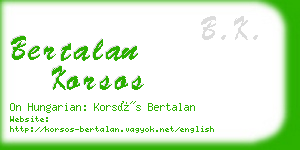 bertalan korsos business card